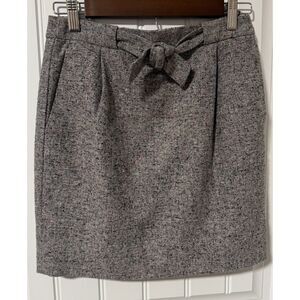 J. Crew Wool Silk Blend Size 0 Gray Speckled Above the Knee Lined Skirt